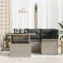 Juego de Sofás de Jardín de 5 Piezas con Cojines Rattan Poliéster Gris Claro | Foro24.es | Tu tienda online para hogar, jardín y más Foro24.es