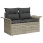 Juego de Sofás de Jardín de 5 Piezas con Cojines Rattan Poliéster Gris Claro | Foro24.es | Tu tienda online para hogar, jardín y más Foro24.es
