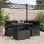 Conjunto de Sofás de Jardín de 5 Piezas con Cojines Negro de Ratán Poly | Foro24.es | Tu tienda online para hogar, jardín y más Foro24.es