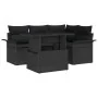 Conjunto de Sofás de Jardín de 5 Piezas con Cojines Negro de Ratán Poly | Foro24.es | Tu tienda online para hogar, jardín y más Foro24.es