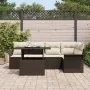 Set de Sofás de Jardín Set de 6 Marrón y Crema Poliratán, Poliéster | Foro24.es | Tu tienda online para hogar, jardín y más Foro24.es