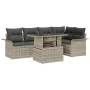 Conjunto de Sofás de Jardín de 6 Piezas con Cojines Gris Claro Poliratán | Foro24.es | Tu tienda online para hogar, jardín y más Foro24.es