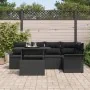 Conjunto de Sofá de Jardín de 6 Piezas con Almohadas Negro Poliratán | Foro24.es | Tu tienda online para hogar, jardín y más Foro24.es