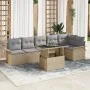 Conjunto de Sofá Jardín de 7 Piezas con Cojines Beige de Ratán Poliéster | Foro24.es | Tu tienda online para hogar, jardín y más Foro24.es