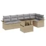 Conjunto de Sofá Jardín de 7 Piezas con Cojines Beige de Ratán Poliéster | Foro24.es | Tu tienda online para hogar, jardín y más Foro24.es