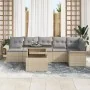 Conjunto de Sofá Jardín de 7 Piezas con Cojines Beige de Ratán Poliéster | Foro24.es | Tu tienda online para hogar, jardín y más Foro24.es