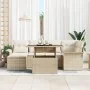 Juego de Sofá de Jardín de 7 Piezas con Cojines Beige Poliratán by , Outdoor sofas - Ref: Foro24-3348317, Price: 526,17 €, Di...