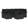 Conjunto de Sofá de Jardín de 7 Piezas con Cojines Negro Poliratán | Foro24.es | Tu tienda online para hogar, jardín y más Foro24.es