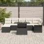 Conjunto de Sofá de Jardín de 8 Piezas con Cojines Negro Ratán Polietileno | Foro24.es | Tu tienda online para hogar, jardín y más Foro24.es