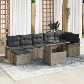 Juego de Sofá de Jardín de 8 Piezas con Cojines Ratán Gris von , Outdoor-Sofas - Ref: Foro24-3348325, Preis: 525,26 €, Rabatt: %