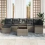 Juego de Sofá de Jardín de 8 Piezas con Cojines Ratán Gris de , Sofás de exterior - Ref: Foro24-3348325, Precio: 526,41 €, De...