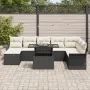 Set de Sofá de Jardín de 9 Piezas con Almohadas Negro Poliratán | Foro24.es | Tu tienda online para hogar, jardín y más Foro24.es