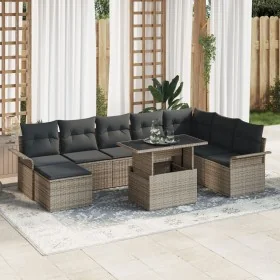 Juego de Sofá de Jardín de 9 Piezas con Cojines Gris Ratán Poliratán by , Outdoor sofas - Ref: Foro24-3348335, Price: 573,43 ...