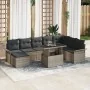 Juego de Sofá de Jardín de 9 Piezas con Cojines Gris Ratán Poliratán by , Outdoor sofas - Ref: Foro24-3348335, Price: 577,02 ...