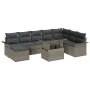 Juego de Sofá de Jardín de 9 Piezas con Cojines Gris Ratán Poliratán by , Outdoor sofas - Ref: Foro24-3348335, Price: 577,02 ...