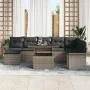 Juego de Sofá de Jardín de 9 Piezas con Cojines Gris Ratán Poliratán by , Outdoor sofas - Ref: Foro24-3348335, Price: 577,02 ...