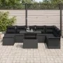 Conjunto de Sofá de Jardín de 9 Piezas con Cojines de Ratán Polipropileno Negro | Foro24.es | Tu tienda online para hogar, jardín y más Foro24.es