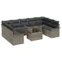 Juego de Sofá de Jardín de 10 Piezas con Cojines Gris Poliratán by , Outdoor sofas - Ref: Foro24-3348345, Price: 648,18 €, Di...