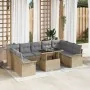 Conjunto de Sofá de Jardín de 10 Piezas con Cojines Beige de Poliratán | Foro24.es | Tu tienda online para hogar, jardín y más Foro24.es