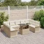 Juego de Sofás de Jardín de 10 Piezas con Cojines Beige de Ratán Poliríteno by , Outdoor sofas - Ref: Foro24-3348347, Price: ...