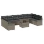 Juego de Sofás Jardín 11 Piezas Gris Ratán Juego de Sofás Jardín by , Outdoor sofas - Ref: Foro24-3348355, Price: 697,58 €, D...