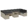 Conjunto de Sofá de Jardín de 11 Piezas con Cojines Gris Claro de Polirratán | Foro24.es | Tu tienda online para hogar, jardín y más Foro24.es