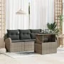 Conjunto de Sofá de Jardín 5 Piezas Gris Ratán, Poliéster by , Outdoor sofas - Ref: Foro24-3348545, Price: 352,53 €, Discount: %