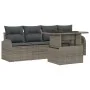 Conjunto de Sofá de Jardín 5 Piezas Gris Ratán, Poliéster by , Outdoor sofas - Ref: Foro24-3348545, Price: 352,53 €, Discount: %