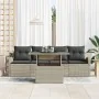 Juego de Sofá de Jardín de 5 Piezas con Cojines de Ratán Polivalente Gris Claro von , Outdoor-Sofas - Ref: Foro24-3348548, Pr...
