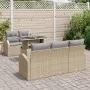 Conjunto de Sofás de Jardín de 6 piezas con Cojines Beige Ratán Sintético von , Outdoor-Sofas - Ref: Foro24-3348556, Preis: 4...