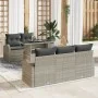 Conjunto de Sofá de Jardín de 6 Piezas con Cojines de Ratan Poliéster Gris Claro by , Outdoor sofas - Ref: Foro24-3348558, Pr...