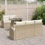 Juego de Sofá de Jardín de 6 Piezas con Cojines de Poliratán Beige von , Outdoor-Sofas - Ref: Foro24-3348557, Preis: 502,94 €...