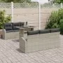 Conjunto de Sofá de Jardín de 7 piezas con Cojines Gris Claro Poliratán by , Outdoor sofas - Ref: Foro24-3348568, Price: 565,...