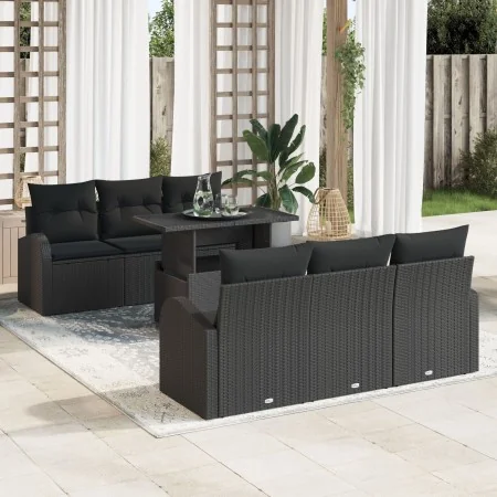 Conjunto de Sofá de Jardín de 7 Piezas con Cojines Negras de by , Outdoor sofas - Ref: Foro24-3348569, Price: 519,85 €, Disco...