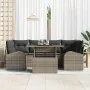 Conjunto de Sofá de Jardín de 7 Piezas con Cojines Gris de Poliéster Ratan by , Outdoor sofas - Ref: Foro24-3348575, Price: 4...