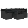 Conjunto de Sofá de Jardín de 7 Piezas con Cojines Negro de Poliratán by , Outdoor sofas - Ref: Foro24-3348579, Price: 510,44...