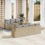 Conjunto de Sofás de Jardín de 8 piezas con Cojines Beige de Ratán Poliéster von , Outdoor-Sofas - Ref: Foro24-3348586, Preis...