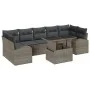 Conjunto Sofá Jardín 8 Piezas con Cojines Gris Ratán by , Outdoor sofas - Ref: Foro24-3348595, Price: 546,00 €, Discount: %