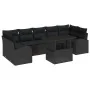Conjunto de Sofá de Jardín de 8 Piezas con Cojines en Poliratán Negro by , Outdoor sofas - Ref: Foro24-3348599, Price: 594,75...