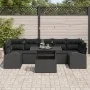 Conjunto de Sofá de Jardín de 8 Piezas con Cojines en Poliratán Negro by , Outdoor sofas - Ref: Foro24-3348599, Price: 594,75...
