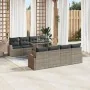 Conjunto de Sofás de Jardín de 9 Piezas con Cojines Gris de Ratán Polimérico | Foro24.es | Tu tienda online para hogar, jardín y más Foro24.es