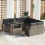 Juego de Sofá de Jardín de 9 Piezas con Cojines Gris Ratán Poliéster de , Sofás de exterior - Ref: Foro24-3348615, Precio: 60...