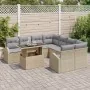 Set de Sofá de Jardín de 9 Piezas con Cojines Beige de Ratán Sintético | Foro24.es | Tu tienda online para hogar, jardín y más Foro24.es