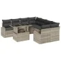 Juego de Sofá de Jardín de 9 Piezas con Cojines de Ratán Poliéster Gris Claro by , Outdoor sofas - Ref: Foro24-3348618, Price...