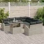 Juego de Sofá de Jardín de 9 Piezas con Cojines de Ratán Poliéster Gris Claro by , Outdoor sofas - Ref: Foro24-3348618, Price...