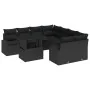 Juego de Sofás de Jardín de 9 Piezas con Cojines Negro de Ratán Poliéster von , Outdoor-Sofas - Ref: Foro24-3348619, Preis: 6...