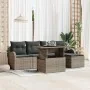Sofá de Jardín de 6 piezas con Cojines Gris Poliratán von , Outdoor-Sofas - Ref: Foro24-3348625, Preis: 396,03 €, Rabatt: %