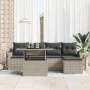 Juego de Sofá de Jardín de 6 Piezas con Cojines en Poliratán Gris Claro by , Outdoor sofas - Ref: Foro24-3348628, Price: 444,...