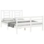 Estructura de cama con cabecero madera maciza blanco 140x200 cm de vidaXL, Camas y somieres - Ref: Foro24-3194702, Precio: 13...