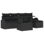 Juego de Sofá de Jardín de 6 Piezas con Cojines Negro Poliratán by , Outdoor sofas - Ref: Foro24-3348629, Price: 405,36 €, Di...